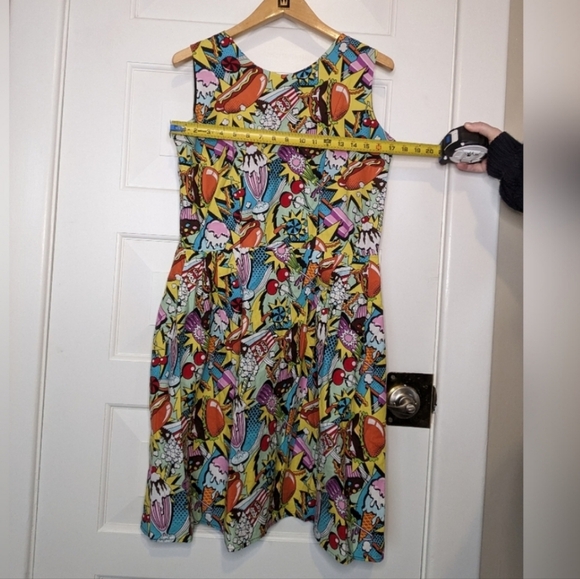 Hemet | Junk Food Pop Art Retro Pleated Dress - Picture 5 of 7